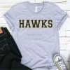 Hustle And Heart NC Hawks Black/Gold Faux Chenille Letters Graphic Tee