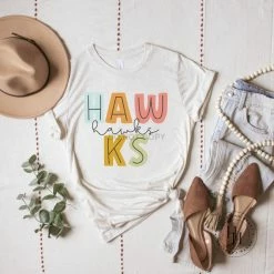 Hustle & Heart NC Mascot Pride Hawks Water Color Graphic Tee