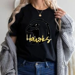 Hustle & Heart NC Hawks Yellow Gold Neon Mascot