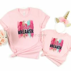 Hustle & Heart NC Valentine's Day Heart Breaker Brushstroke Graphic Tee