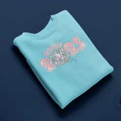 Hustle & Heart NC Hello 2023 Disco Ball Retro Celebration Graphic Tee Or Sweatshirt