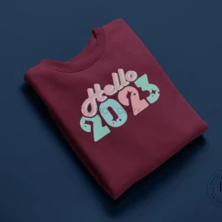 Hustle & Heart NC Christmas Hello 2023 Sparkle Retro Celebration Graphic Tee Or Sweatshirt