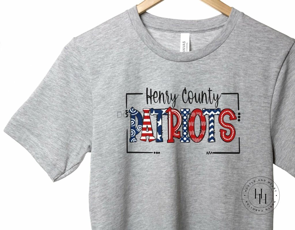 Hustle & Heart NC School Doodle Designs Henry County Patriots Doodle Graphic Tee