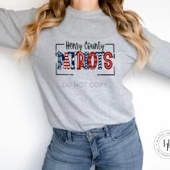 Hustle & Heart NC School Doodle Designs Henry County Patriots Doodle Graphic Tee