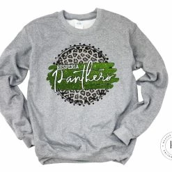 Hustle & Heart NC Hesperia Panthers Green Faux Glitter Leopard Circle Designs