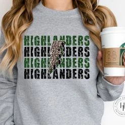 Hustle And Heart NC Highlanders Lightning Bolt Graphic Tee Lightning Bolt Designs