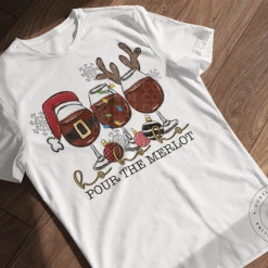 Hustle & Heart NC Ho Ho Ho Pour The Merlot - SUBLIMATION TRANSFER