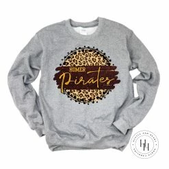 Hustle & Heart NC Homer Pirates Faux Glitter Leopard Circle Designs