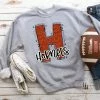 Hustle & Heart NC Hornets Orange Glitter Varsity Doodle