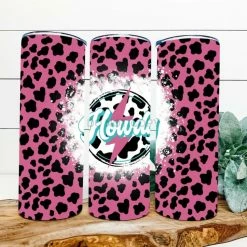 Hustle & Heart NC Howdy Cow Print Completed 20oz Skinny Tumbler Tumbler Of The Week