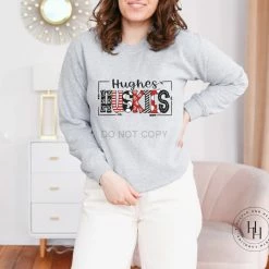 Hustle & Heart NC Hughes Huskies Red/Black/White Doodle Graphic Tee