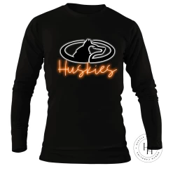 Hustle & Heart NC Huskies Orange Neon Mascot