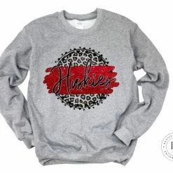 Hustle & Heart NC Huskies Red/Black With White Outline