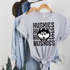 Hustle & Heart NC Repeating Mascot Designs Huskies Repeating Mascot Graphic Tee