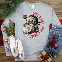 Hustle & Heart NC I Love A Man With A Beard Screenprint Transfer Christmas Screenprint Transfers