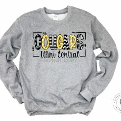 Hustle & Heart NC Illini Central Cougars Doodle Graphic Tee