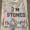 Hustle & Heart NC Faux Glitter Leopard Circle Designs I'm Stoned Not Stupid Comfort Colors Acid Wash Unisex Tee