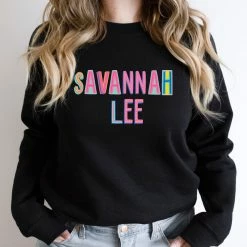 Hustle And Heart NC Savannah Lee Colorful Graphic Tee Colorful Block Mascots