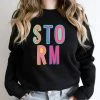 Hustle And Heart NC Colorful Block Mascots Storm Colorful Graphic Tee