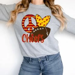 Hustle & Heart NC Chiefs Stacked Faux Glitter Leopard Circle Designs