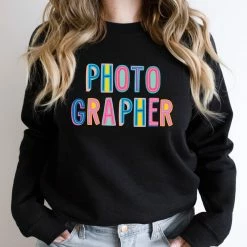 Hustle And Heart NC Photographer Colorful Graphic Tee Colorful Block Mascots