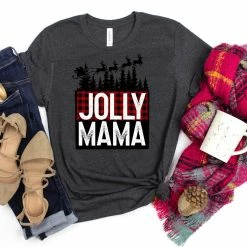 Hustle & Heart NC Jolly Mama Graphic Tee Christmas