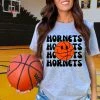 Hustle & Heart NC Hornets Basketball Graphic Tee