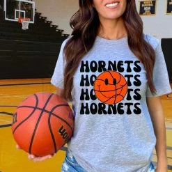 Hustle & Heart NC Hornets Basketball Graphic Tee
