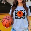 Hustle & Heart NC Basketball Designs Bulldogs Basketball Graphic Tee