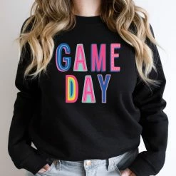 Hustle And Heart NC Game Day Colorful Graphic Tee Colorful Block Mascots