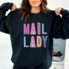 Hustle And Heart NC Colorful Block Mascots Mail Lady Colorful Graphic Tee