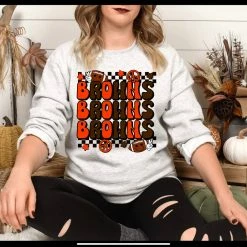 Hustle And Heart NC Stacked Mascot Designs Browns Retro Stacked Mascot Graphic Tee