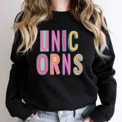 Hustle And Heart NC Unicorns Colorful Graphic Tee