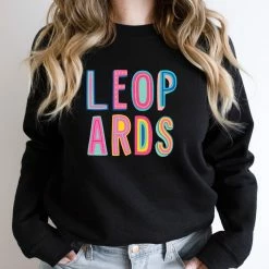 Hustle And Heart NC Leopards Colorful Graphic Tee Colorful Block Mascots