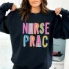 Hustle And Heart NC Nurse Prac Colorful Graphic Tee Colorful Block Mascots
