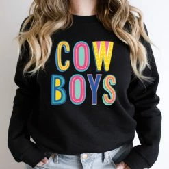 Hustle And Heart NC Cowboys Colorful Graphic Tee Colorful Block Mascots