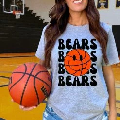 Hustle & Heart NC Basketball Designs Bears Basketball Graphic Tee