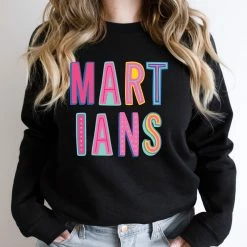 Hustle And Heart NC Martians Colorful Graphic Tee Colorful Block Mascots