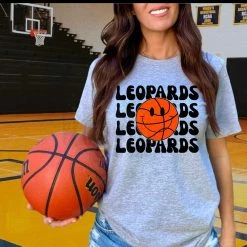 Hustle & Heart NC Leopards Basketball Graphic Tee Basketball Designs