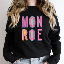 Hustle And Heart NC Colorful Block Mascots Monroe Colorful Graphic Tee