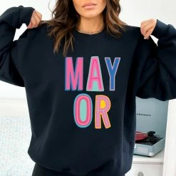 Hustle And Heart NC Colorful Block Mascots Mayor Colorful Graphic Tee