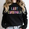 Hustle And Heart NC Lady Cardinals Colorful Graphic Tee Colorful Block Mascots