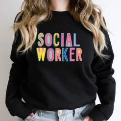Hustle And Heart NC Social Worker Colorful Graphic Tee