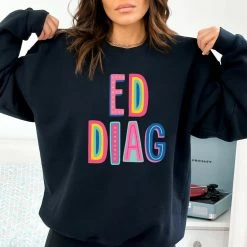 Hustle And Heart NC Colorful Block Mascots ED Diag Colorful Graphic Tee