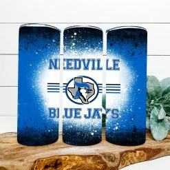 Hustle & Heart NC Needville Bluejays Bleach Completed 20oz Skinny Tumbler Tumbler Of The Week