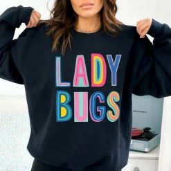 Hustle And Heart NC Ladybugs Colorful Graphic Tee Colorful Block Mascots