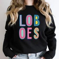 Hustle And Heart NC Colorful Block Mascots Lobes Colorful Graphic Tee