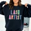 Hustle And Heart NC Colorful Block Mascots Lash Artist Graphic Tee