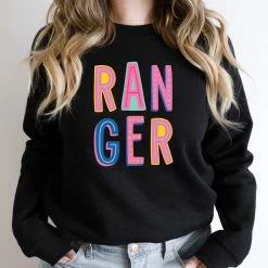 Hustle And Heart NC Colorful Block Mascots Ranger Colorful Graphic Tee