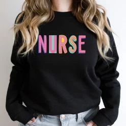 Hustle And Heart NC Nurse Colorful Graphic Tee